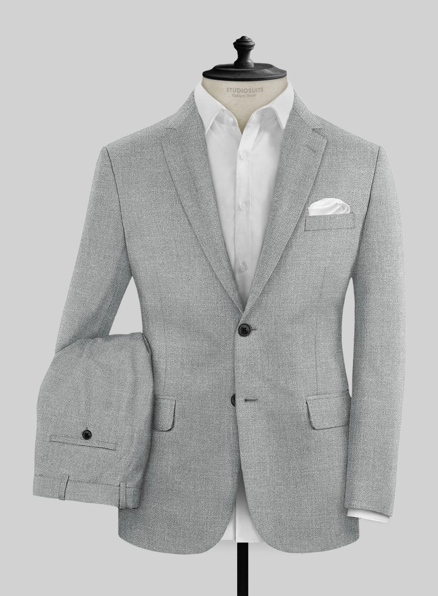Noble Gray Wool Silk Linen Suit