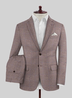 Noble Isidora Check Wool Silk Linen Suit