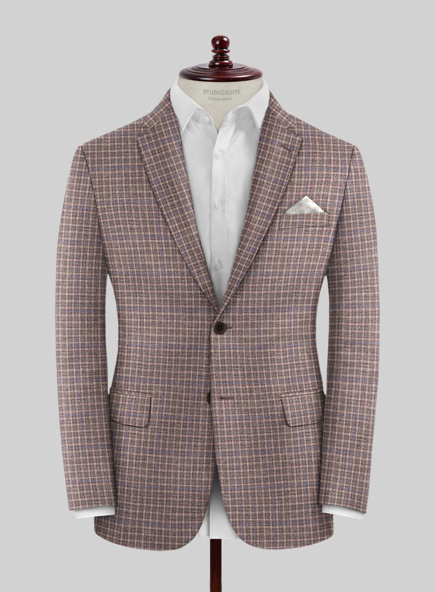 Noble Isidora Check Wool Silk Linen Suit