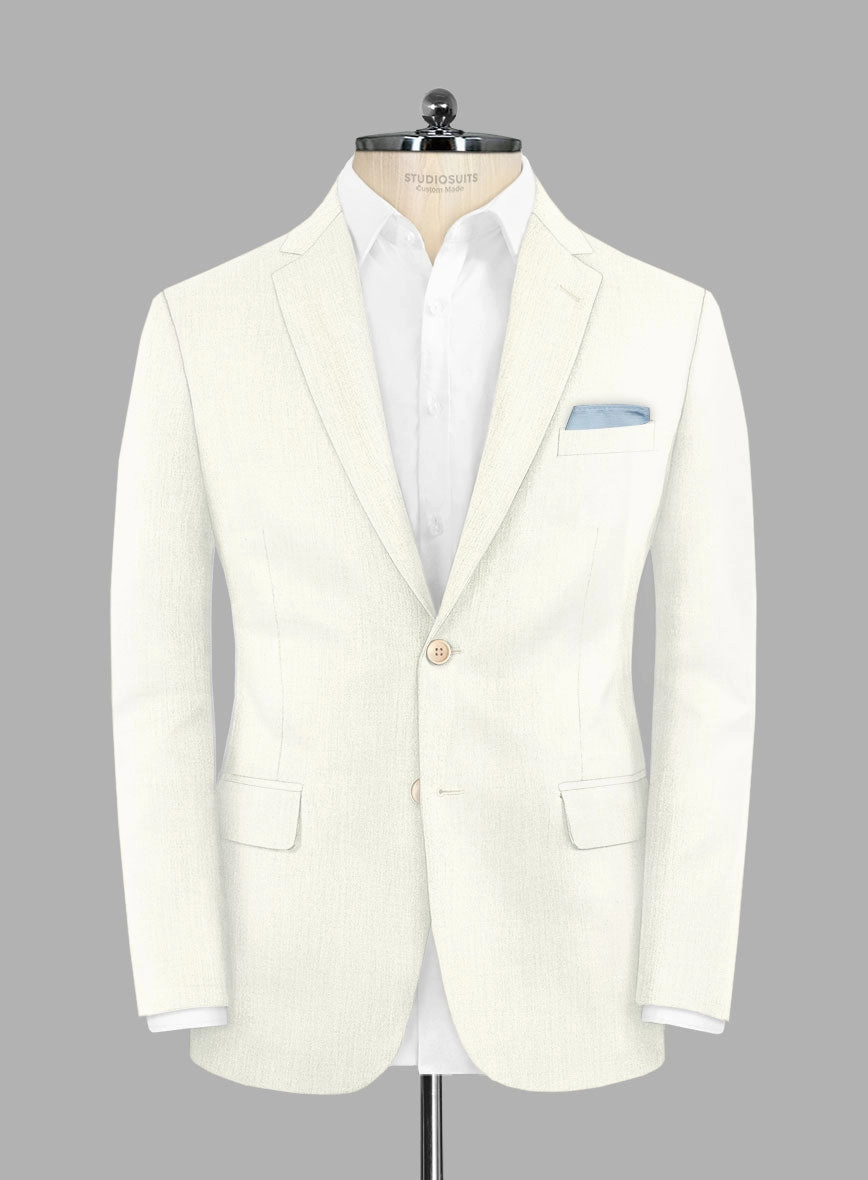 Noble Ivory Wool Silk Linen Suit