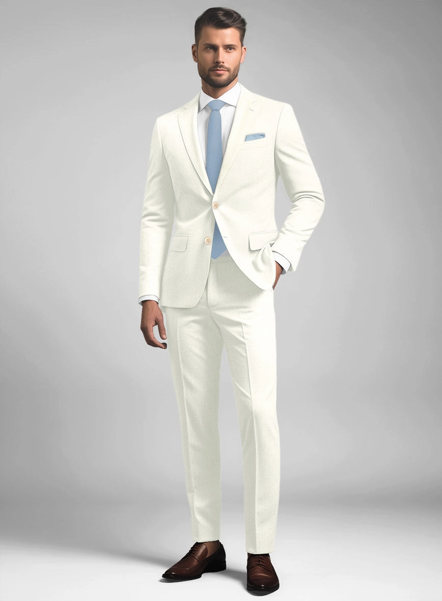 Noble Ivory Wool Silk Linen Suit