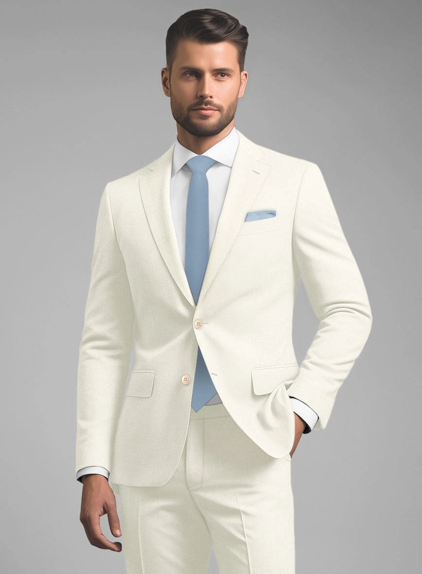 Noble Ivory Wool Silk Linen Suit