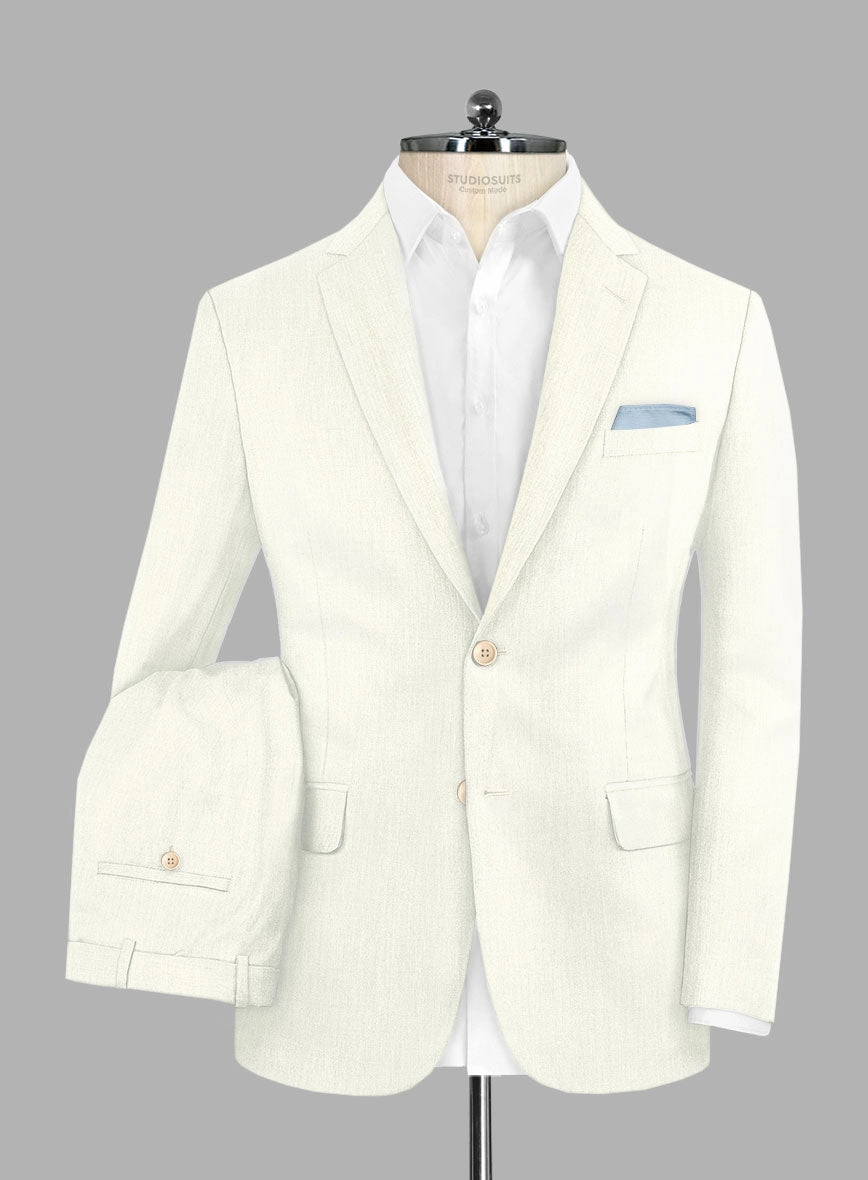 Noble Ivory Wool Silk Linen Suit