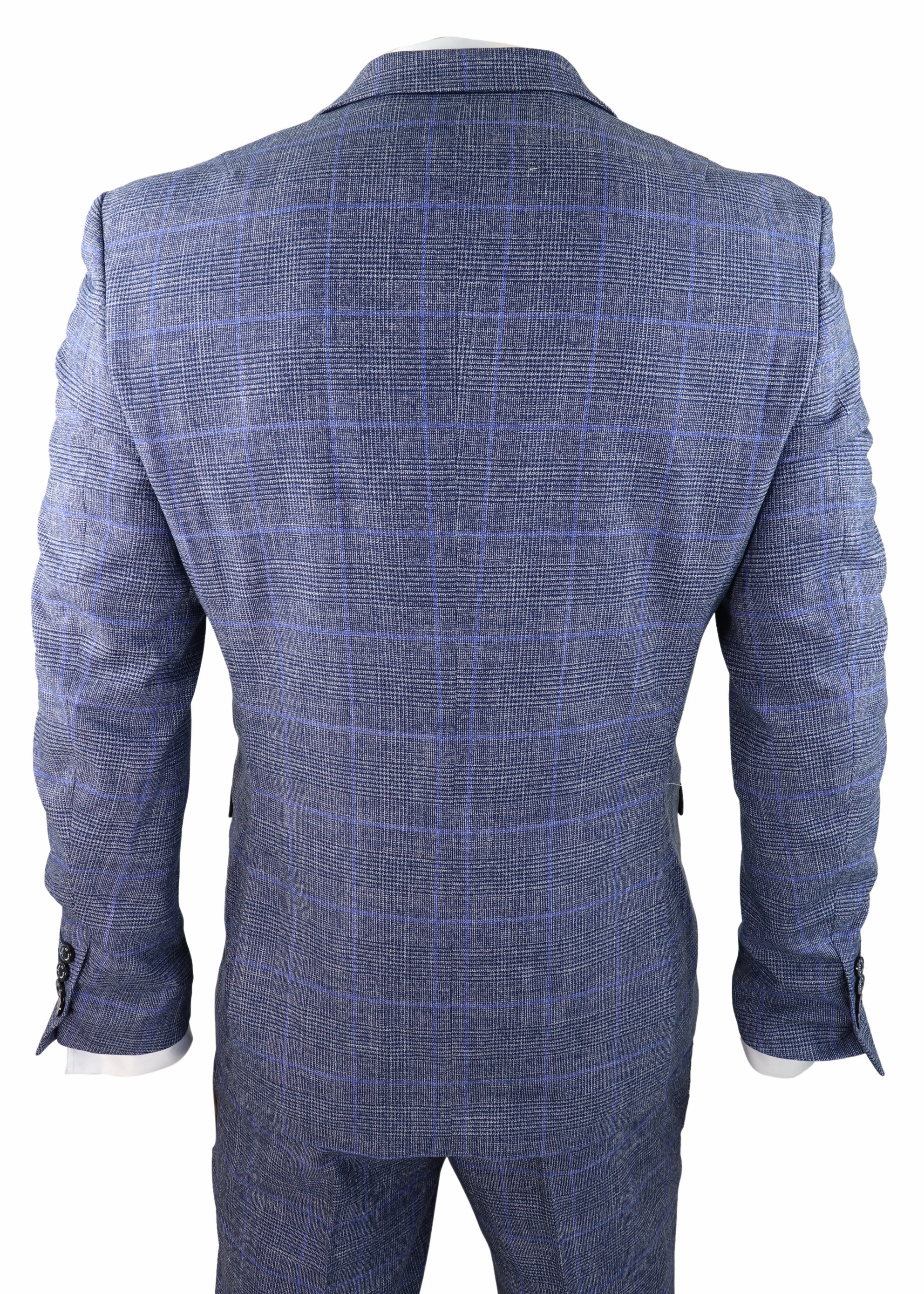 Phantom 3 Piece Suit Blue Check Classic Vintage
