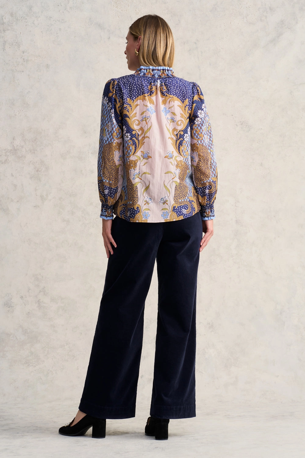 Printed Cotton Silk Blouse - Chateau Print