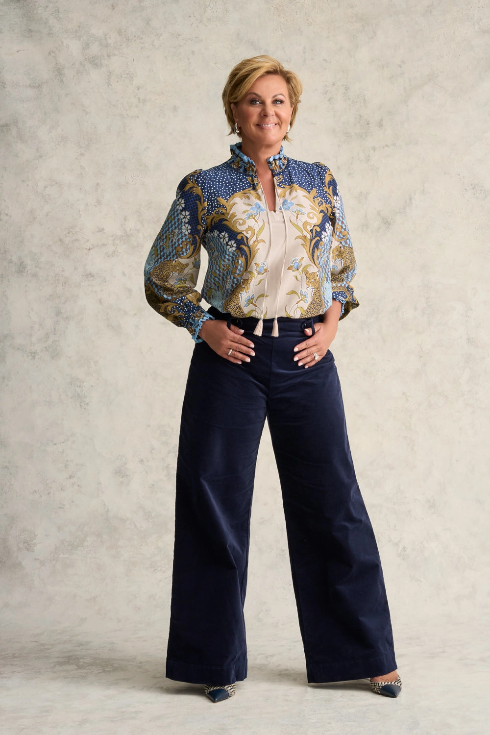 Printed Cotton Silk Blouse - Chateau Print