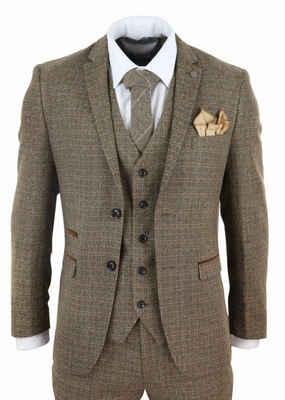 Ralph 3 Piece Suit Tweed Check Vintage