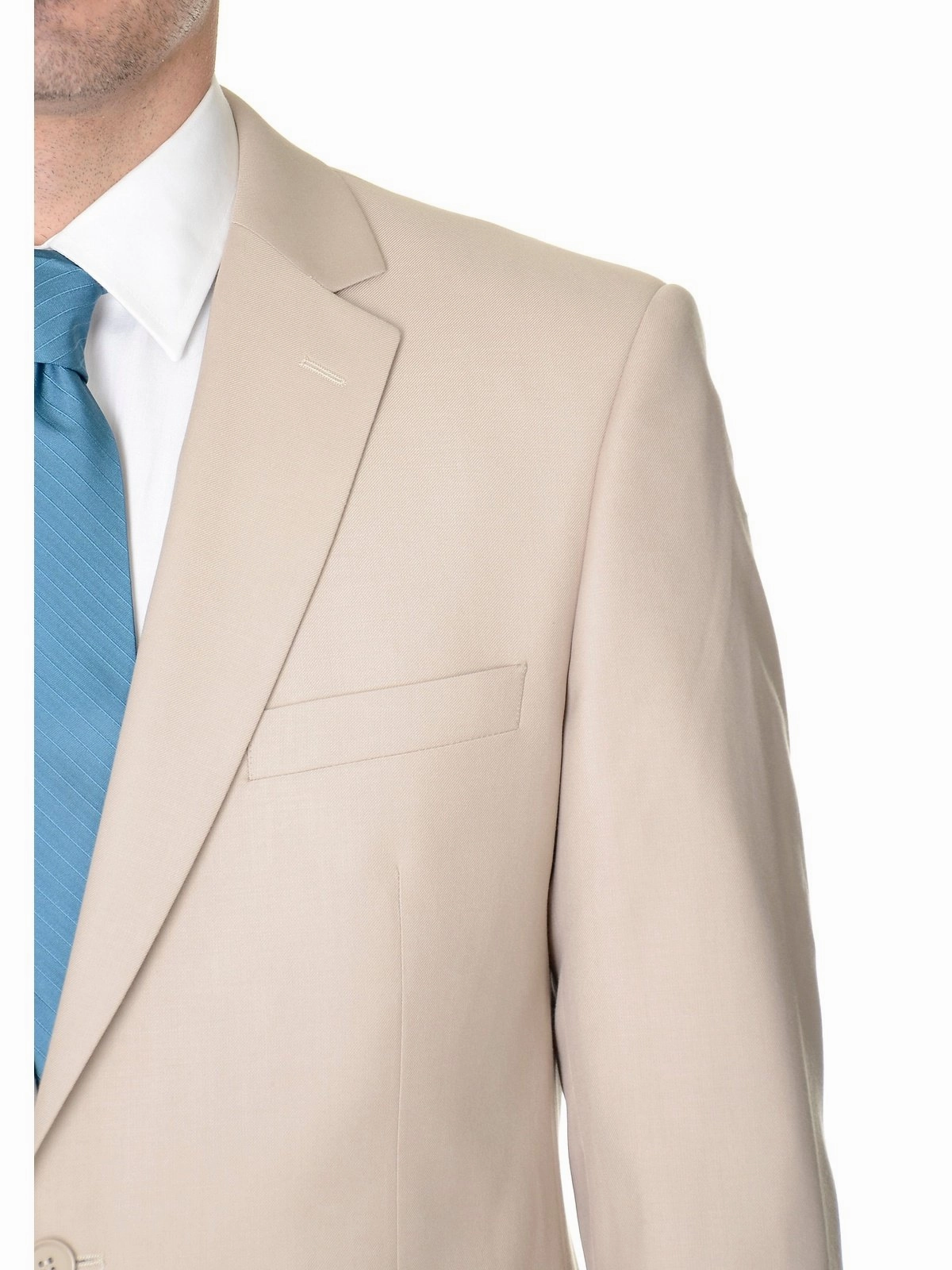 Raphael Mens Tan Light Brown Slim Fit Two Button Suit