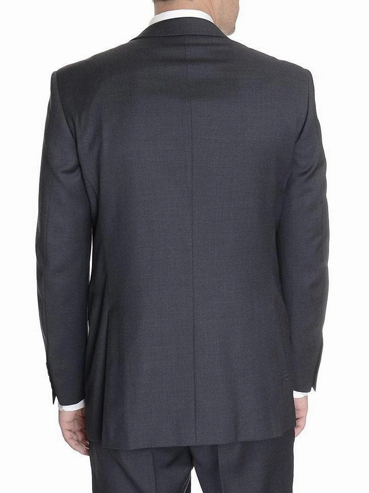 Raphael Regular Fit Charcoal Gray Two Button Wool Suit