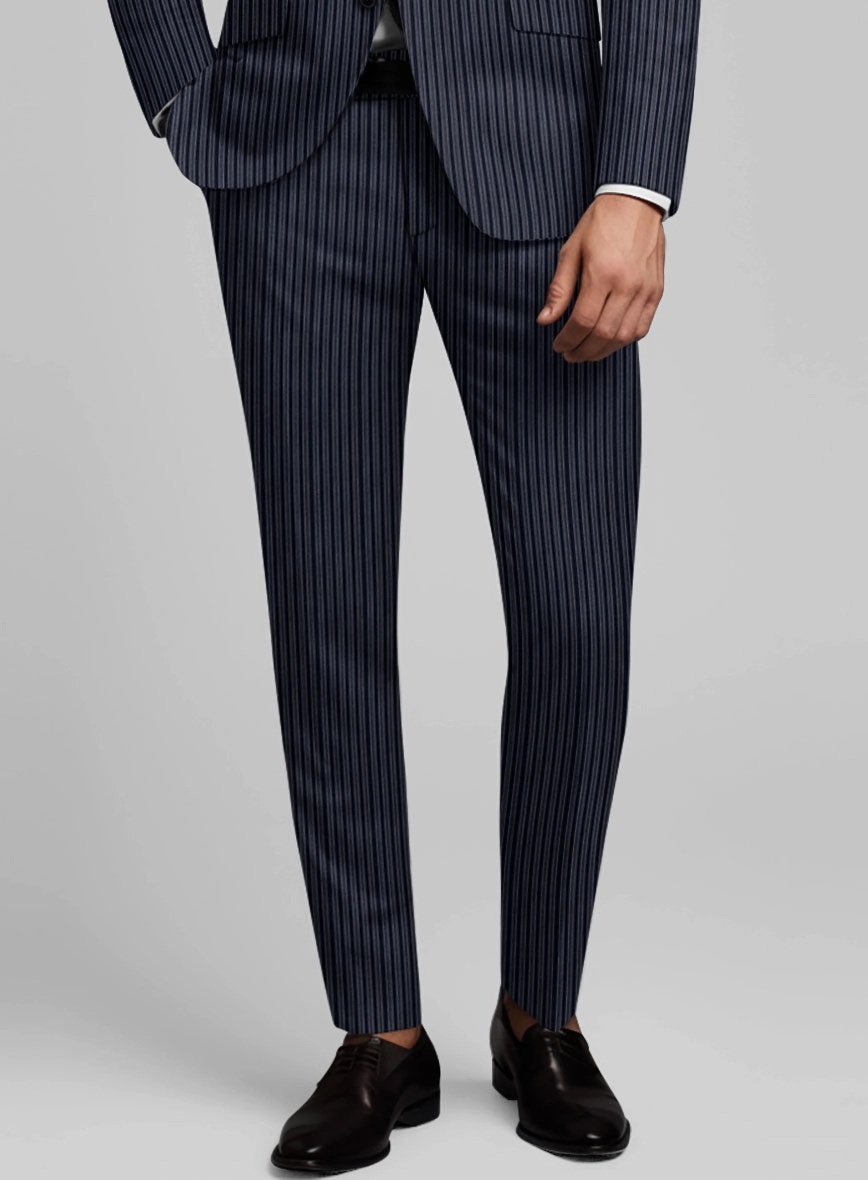 Reda Bravon Dark Blue Stripe Wool Suit