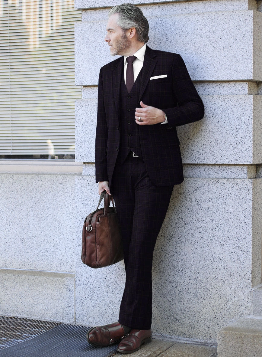 Reda Eralto Purple Checks Wool Suit