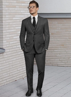Reda Worsted Dark Gray Pure Wool Suit