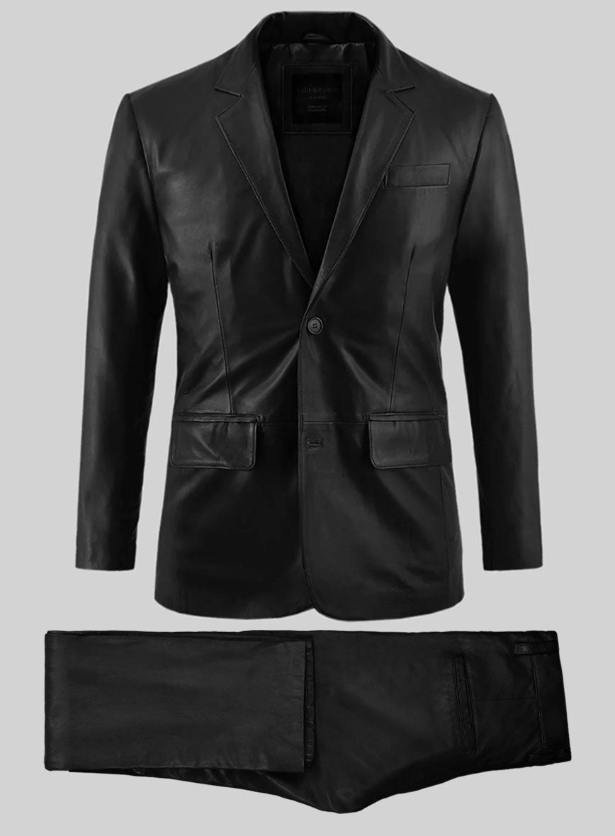 Rich Black Leather Suit