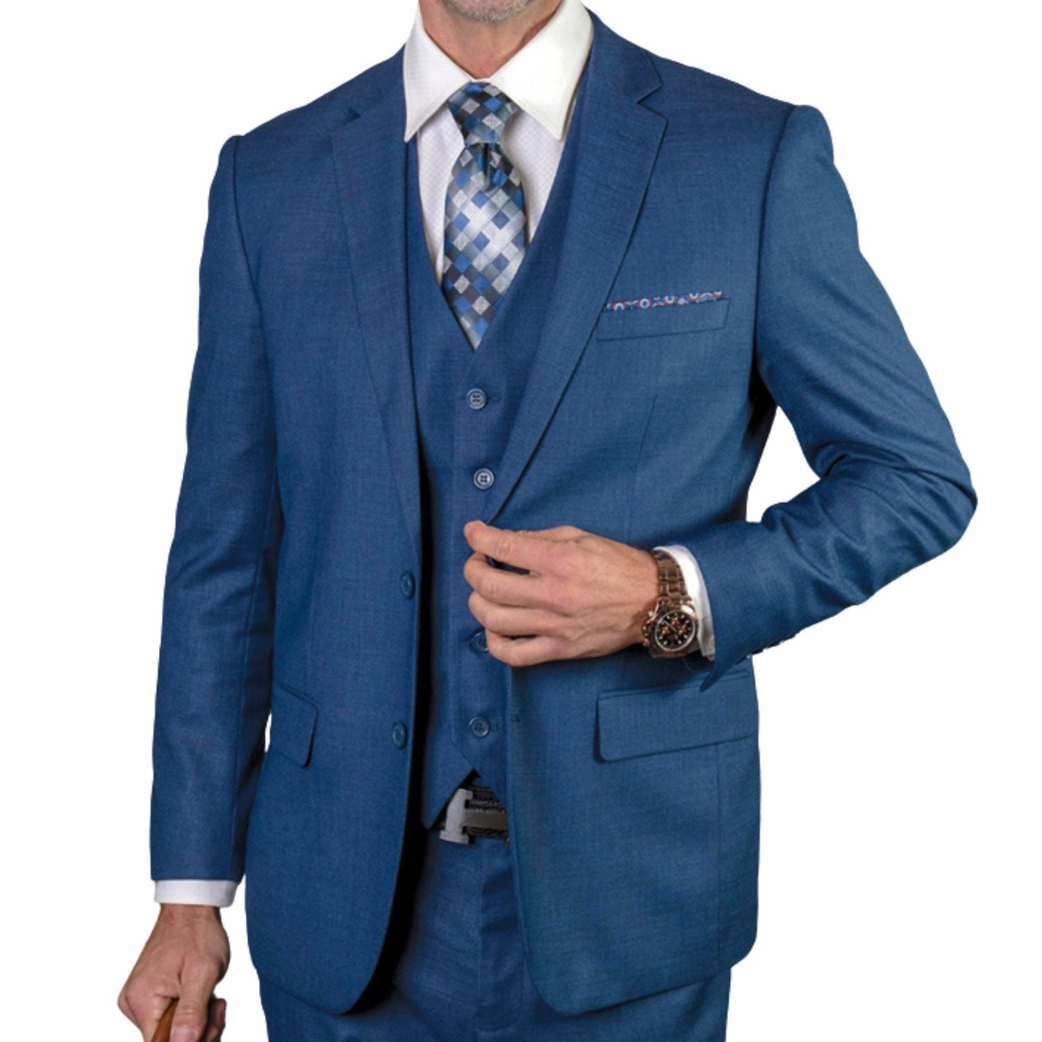 Salacia Collection: Men's Sapphire Slim Fit 3-Piece Suit