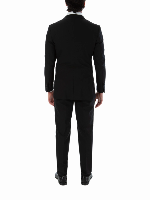 Sartoria Mazara Mens Classic Fit Black 100% Wool 2 Piece Suit