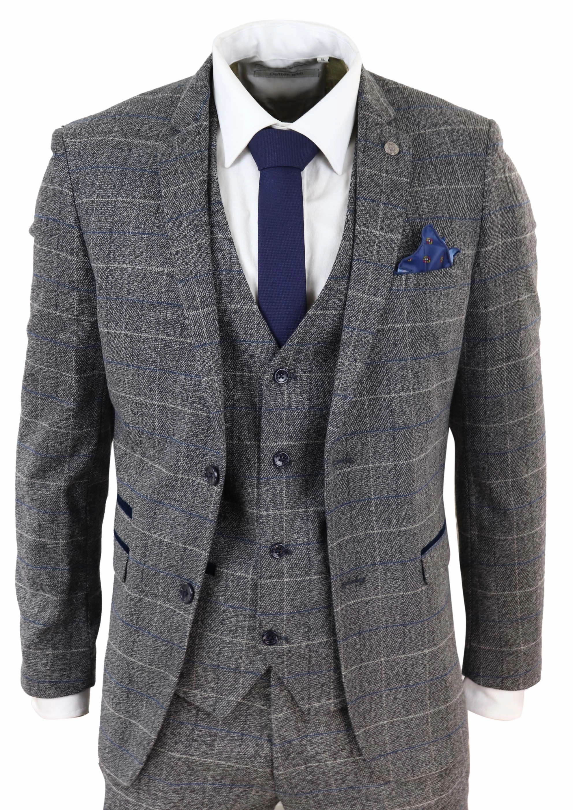Scott 3 Piece Suit Herringbone Tweed