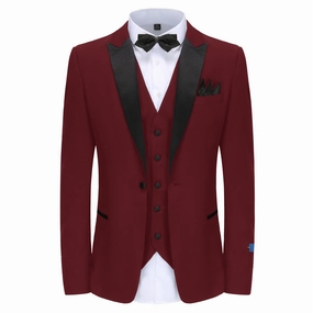 SLIM FIT TUXEDO-TX500-BURGUNDY