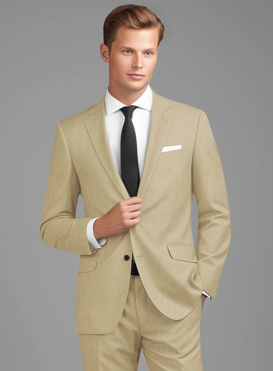 Stretch Beige Wool Suit