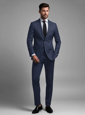 Stretch Royal Blue Wool Suit