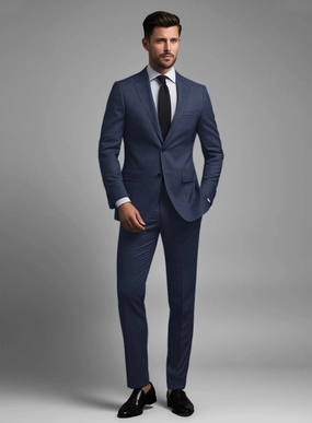 Stretch Royal Blue Wool Suit