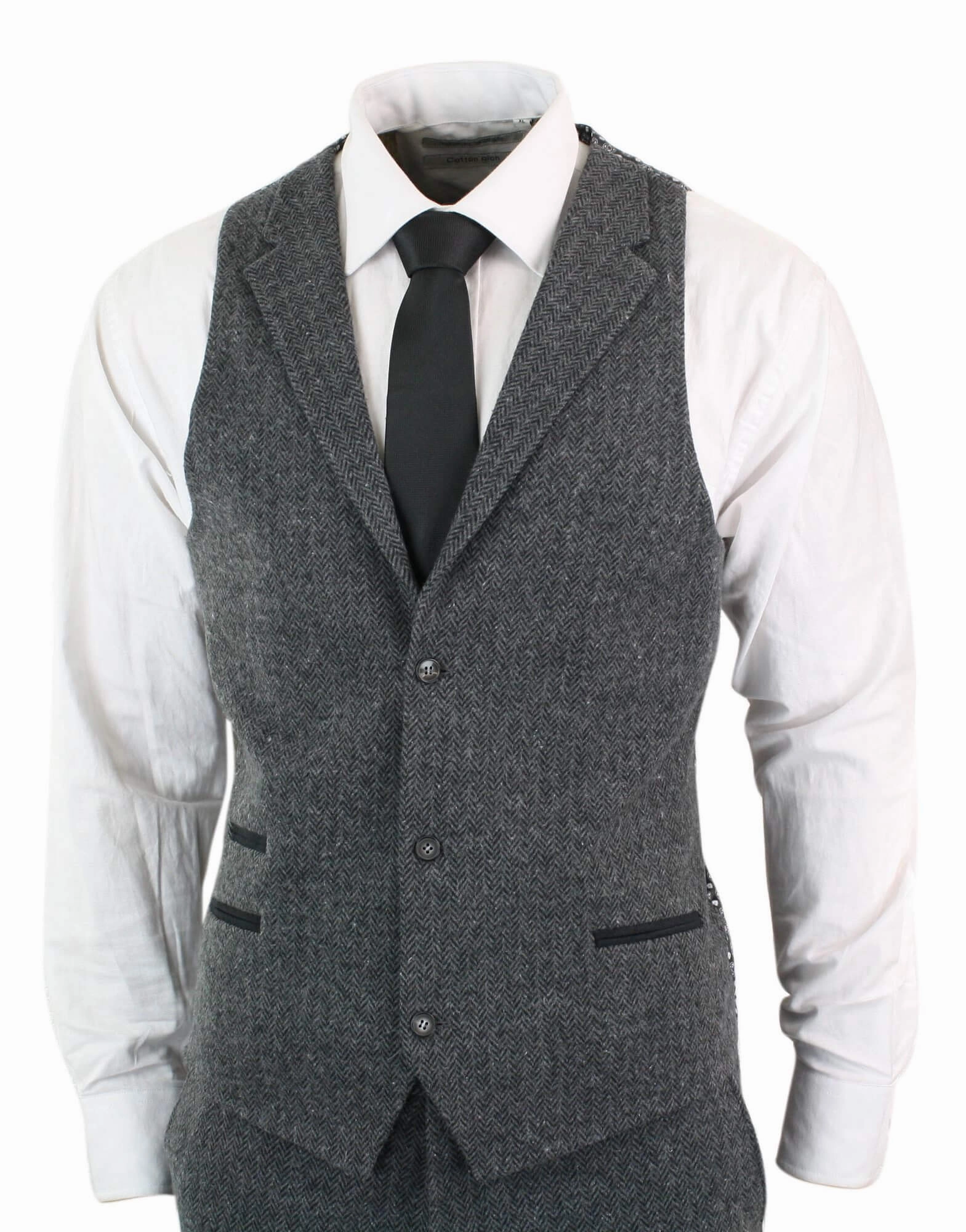 stz11 3 Piece Tweed Suit Herringbone