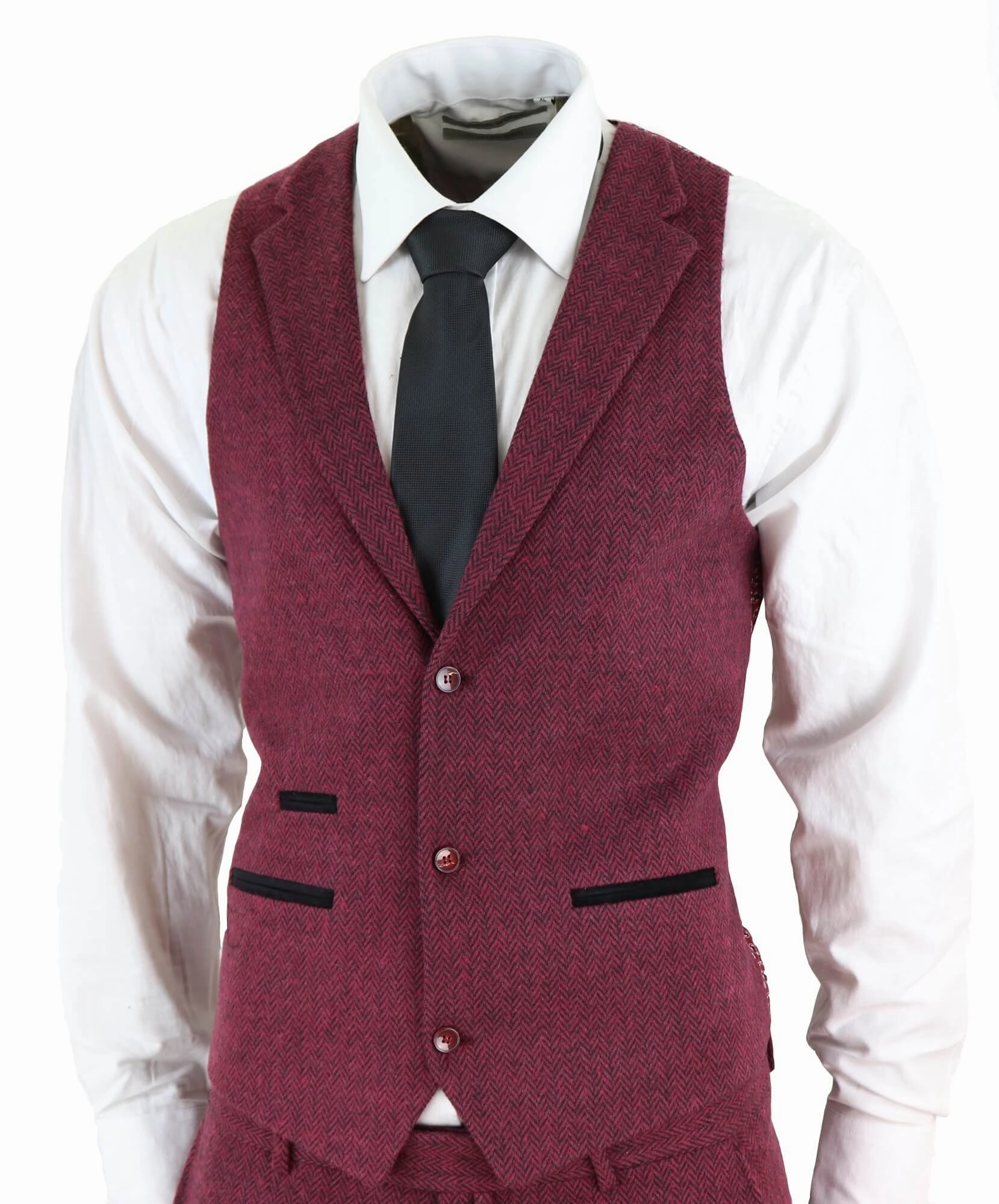 stz11 3 Piece Tweed Suit Herringbone