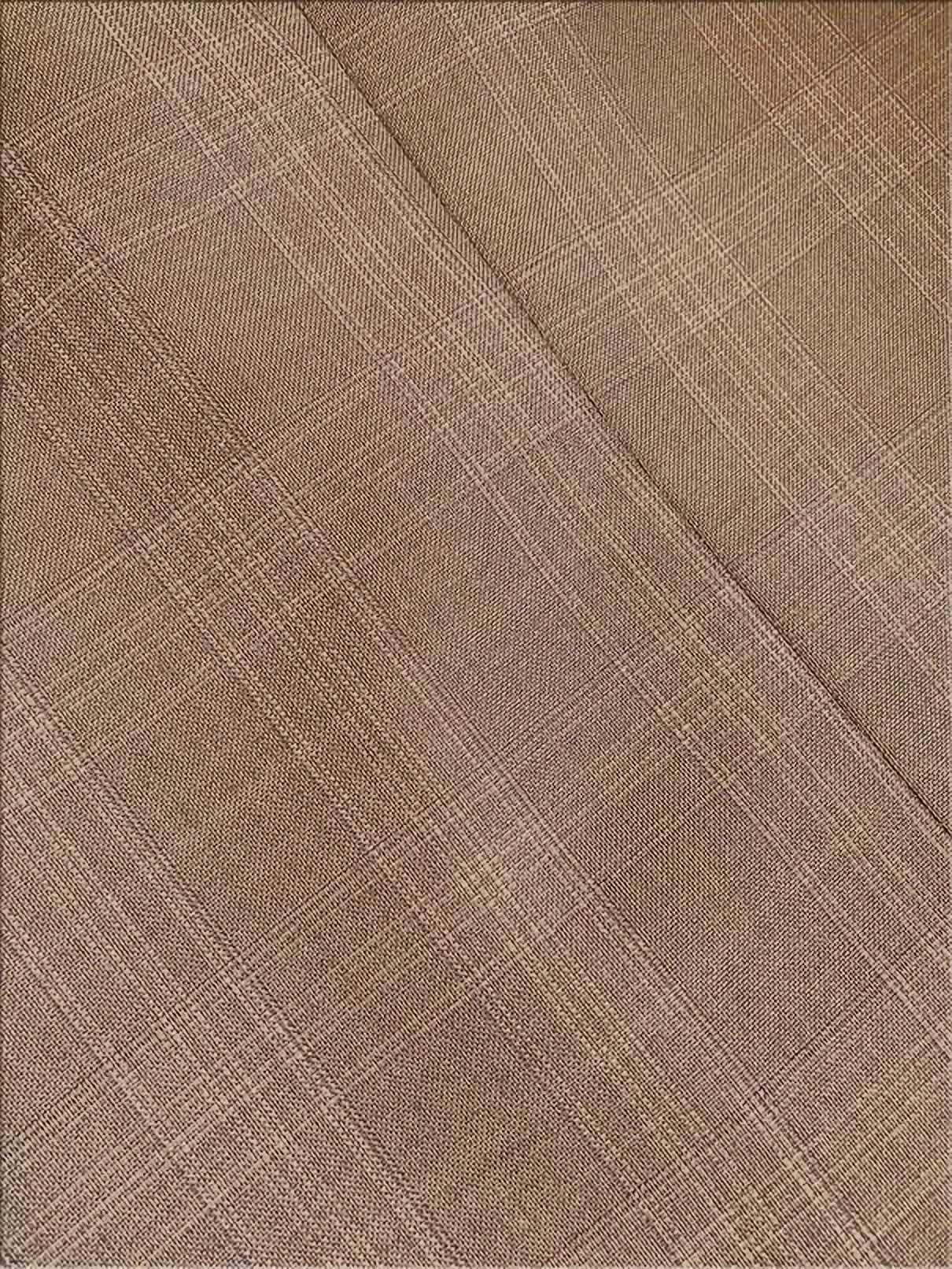 Tan Double Breasted 2 Piece Suit Regular Fit Glen Plaid