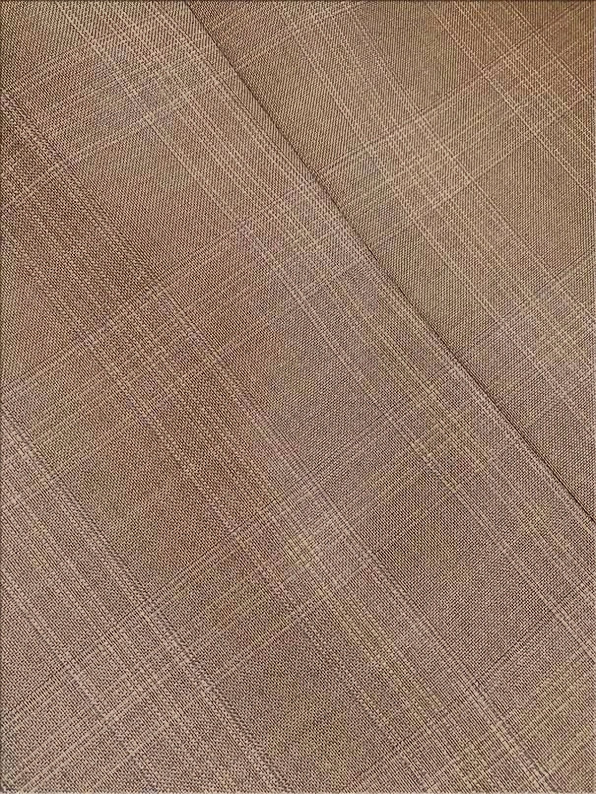 Tan Double Breasted 2 Piece Suit Regular Fit Glen Plaid