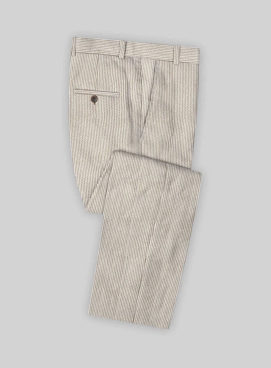 Tan Seersucker Suit