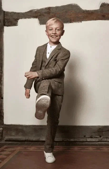 Three-Piece Suit for Children - Tan Tweed