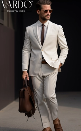 Timeless Style Classic Cream Two-Piece Suit for Men