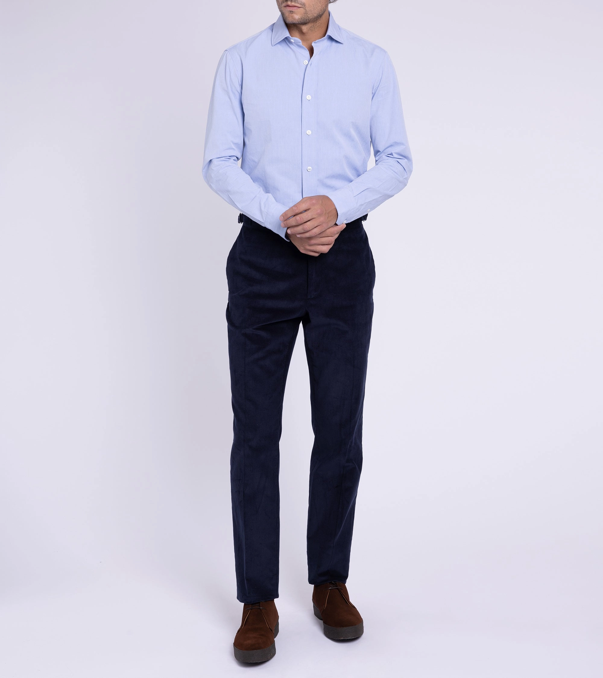 Trunk Wigmore Fine Cotton Corduroy Suit Trousers: Navy