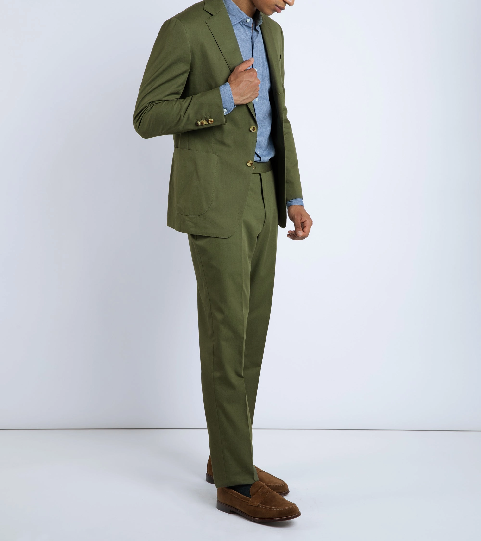 Trunk Wigmore Organic Cotton Suit Jacket: Olive