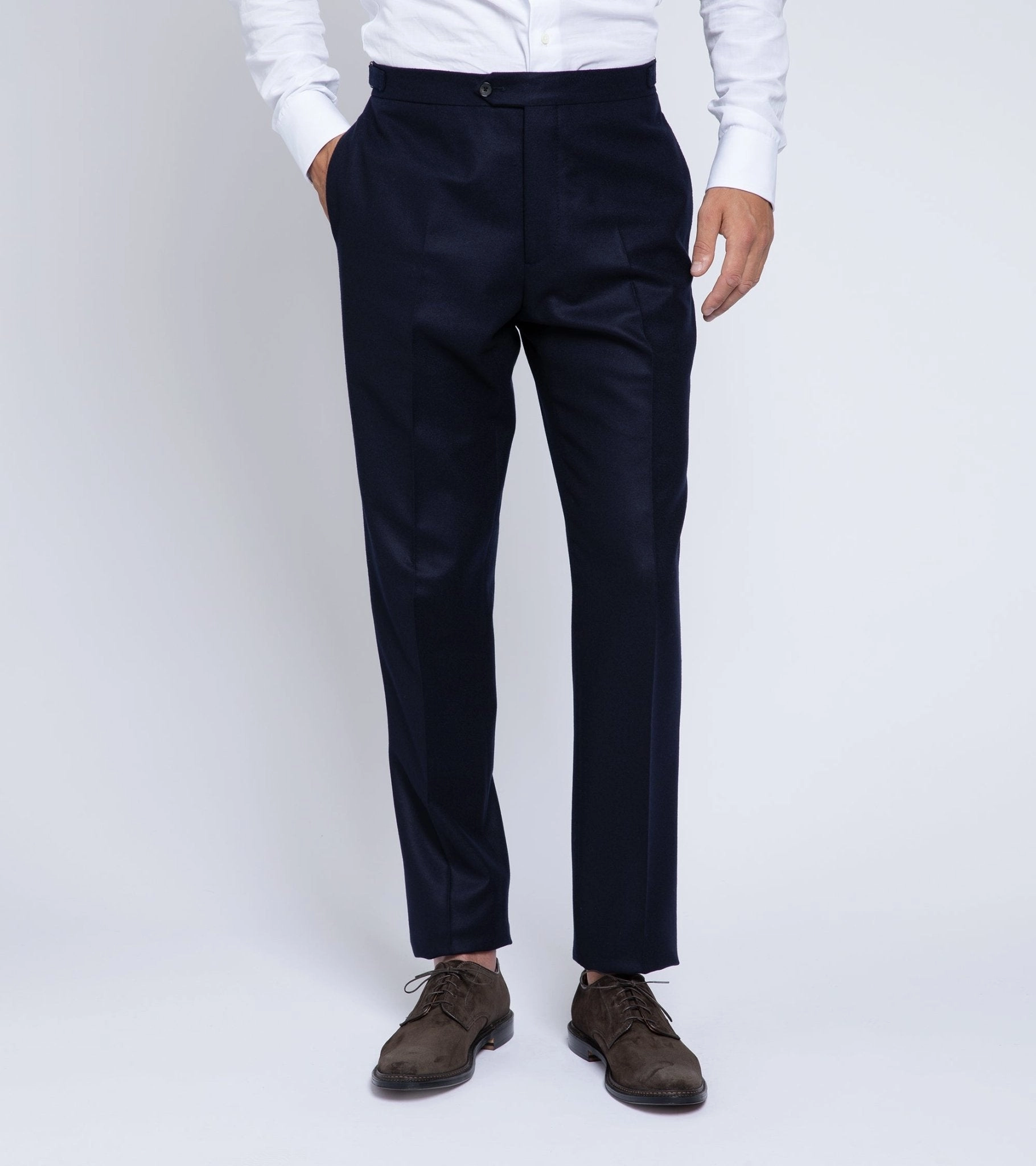 Trunk Wigmore Wool Flannel Suit Trousers: Navy