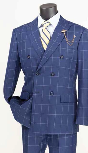 Vinci  MDW-1-BLU Mens Suit