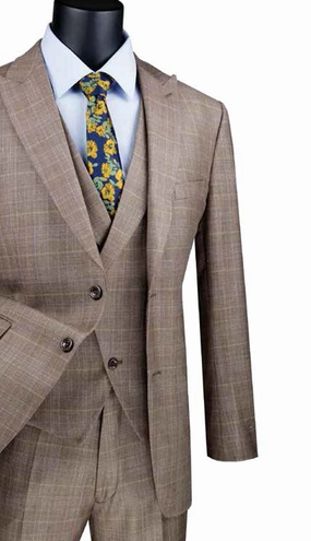 Vinci  MV2W-1-TAN Mens Suit