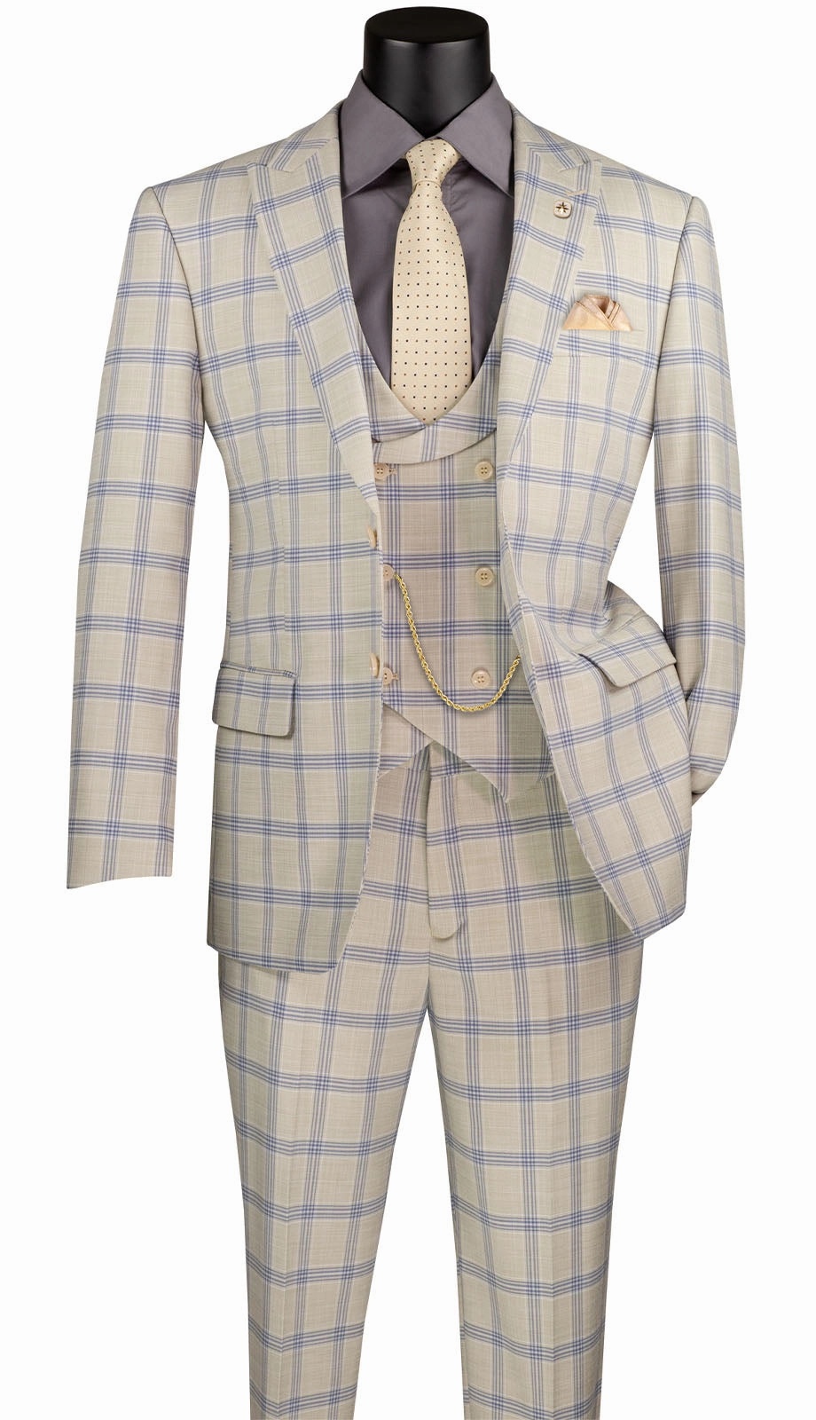 Vinci  MV2W-5-BEIGE Mens Suit