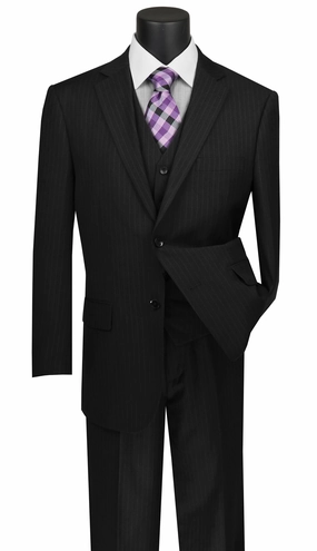 Vinci  V2RS-7-BK  Mens Suit