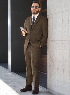 Vintage Glasgow Brown Tweed Suit