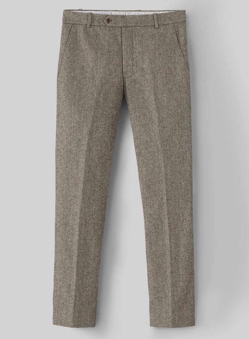 Vintage Herringbone Brown Tweed Suit