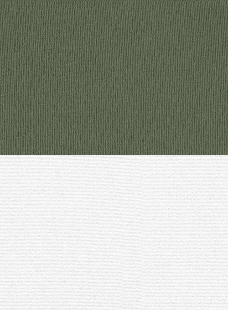 White Olive Green Cotton Suit