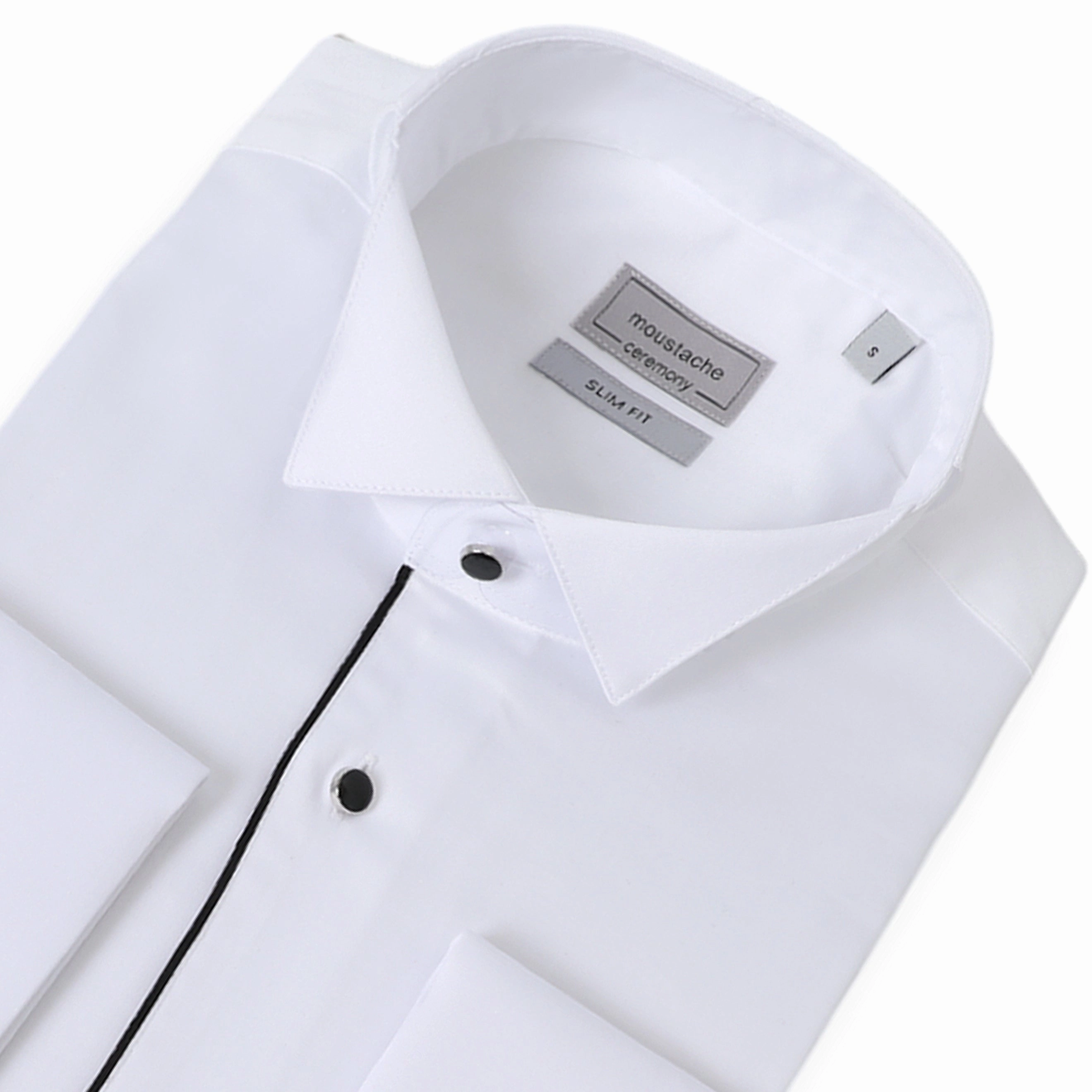 White Tuxedo Shirt Slim Fit
