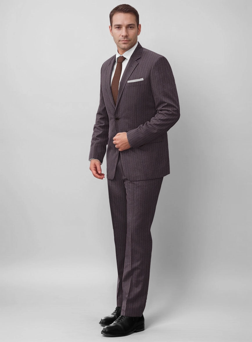 Wine Pinstripe Suit