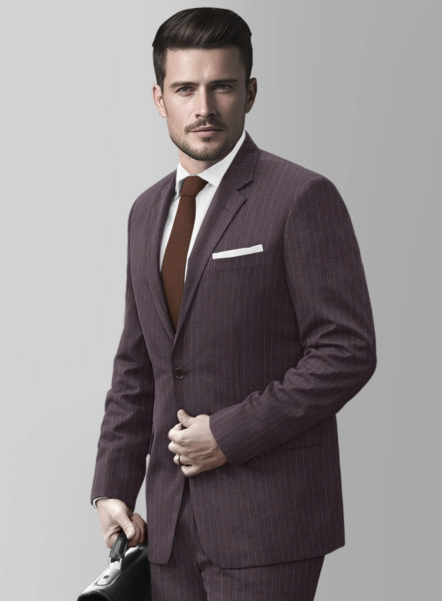 Wine Pinstripe Suit