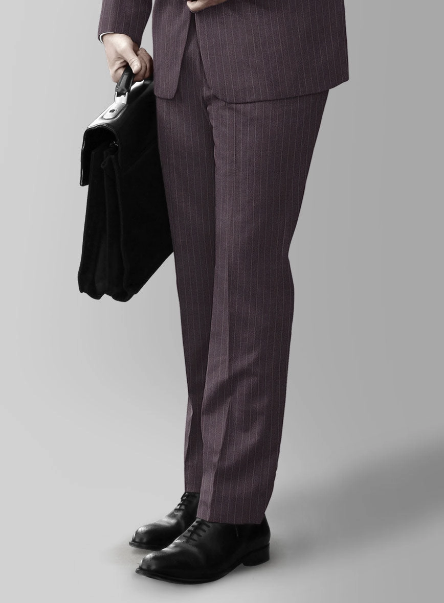 Wine Pinstripe Suit