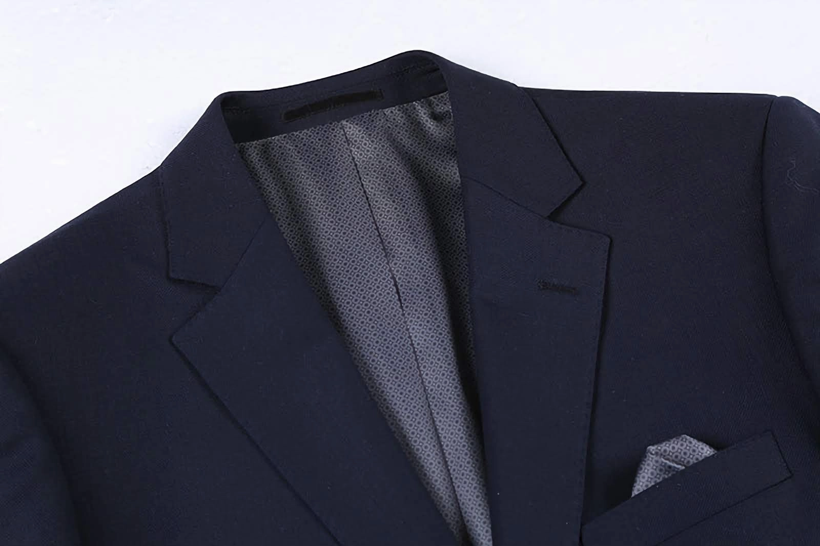 Wool Regular Fit Blazer Solid Color in Black