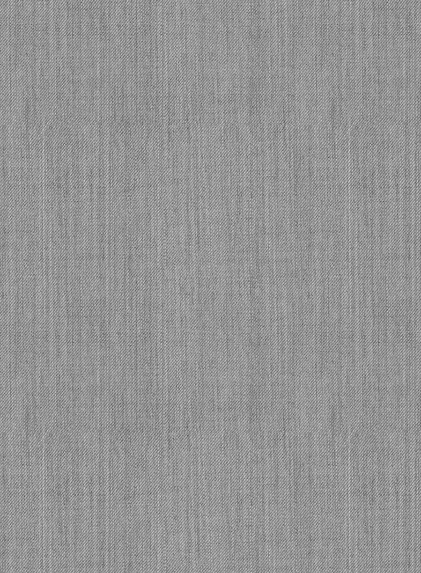 Worsted Light Gray Wool Suit