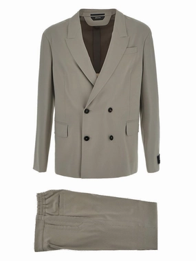 Z Zegna Double-Breasted Elasticated Waist Suit