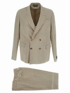 Z Zegna Double-Breasted Elasticated Waist Suit